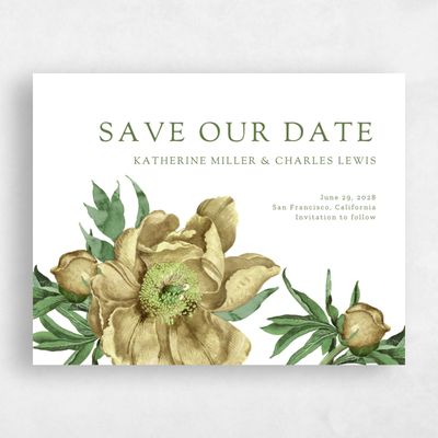 Yellow Fall Wedding Save the Date - Sparrow Landscape