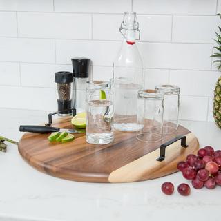 Acacia Round Serving Board with Handle