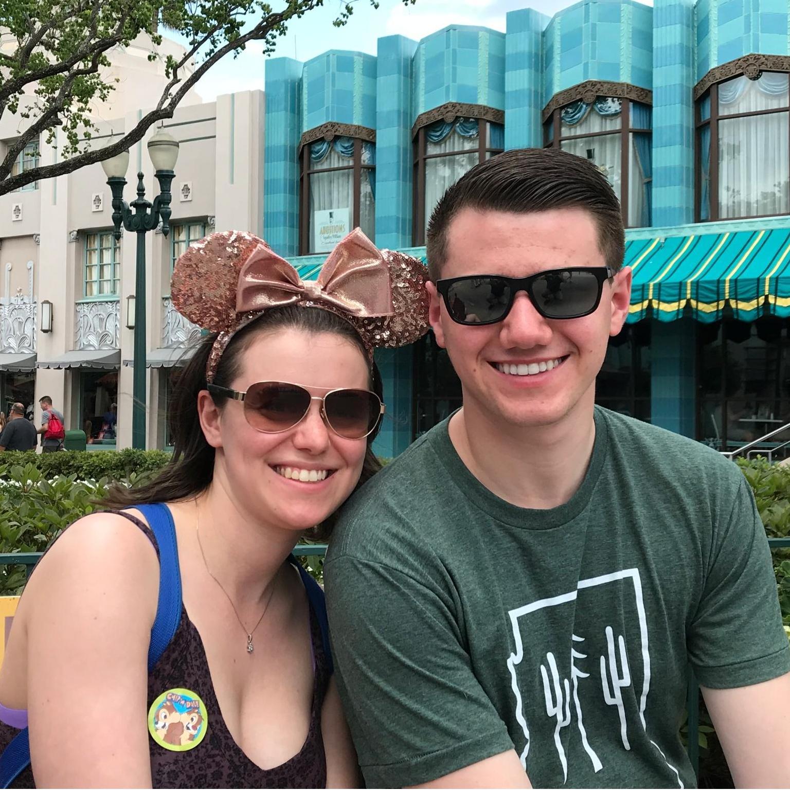 Brandon used the sparkly Minnie Ears to bribe Alison to go on the Tower of Terror.