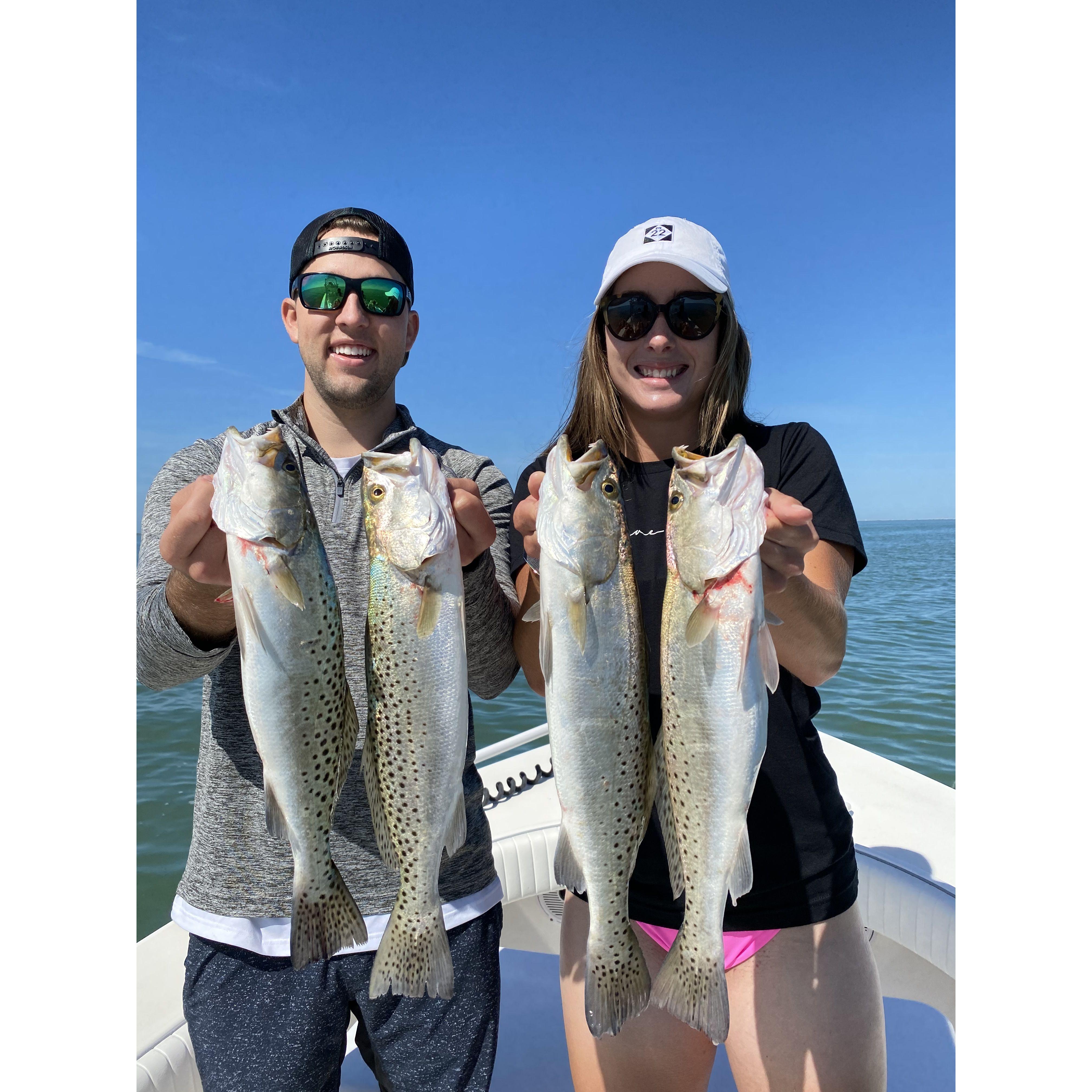 Chartered fishing out of Tarpon Springs, Florida.