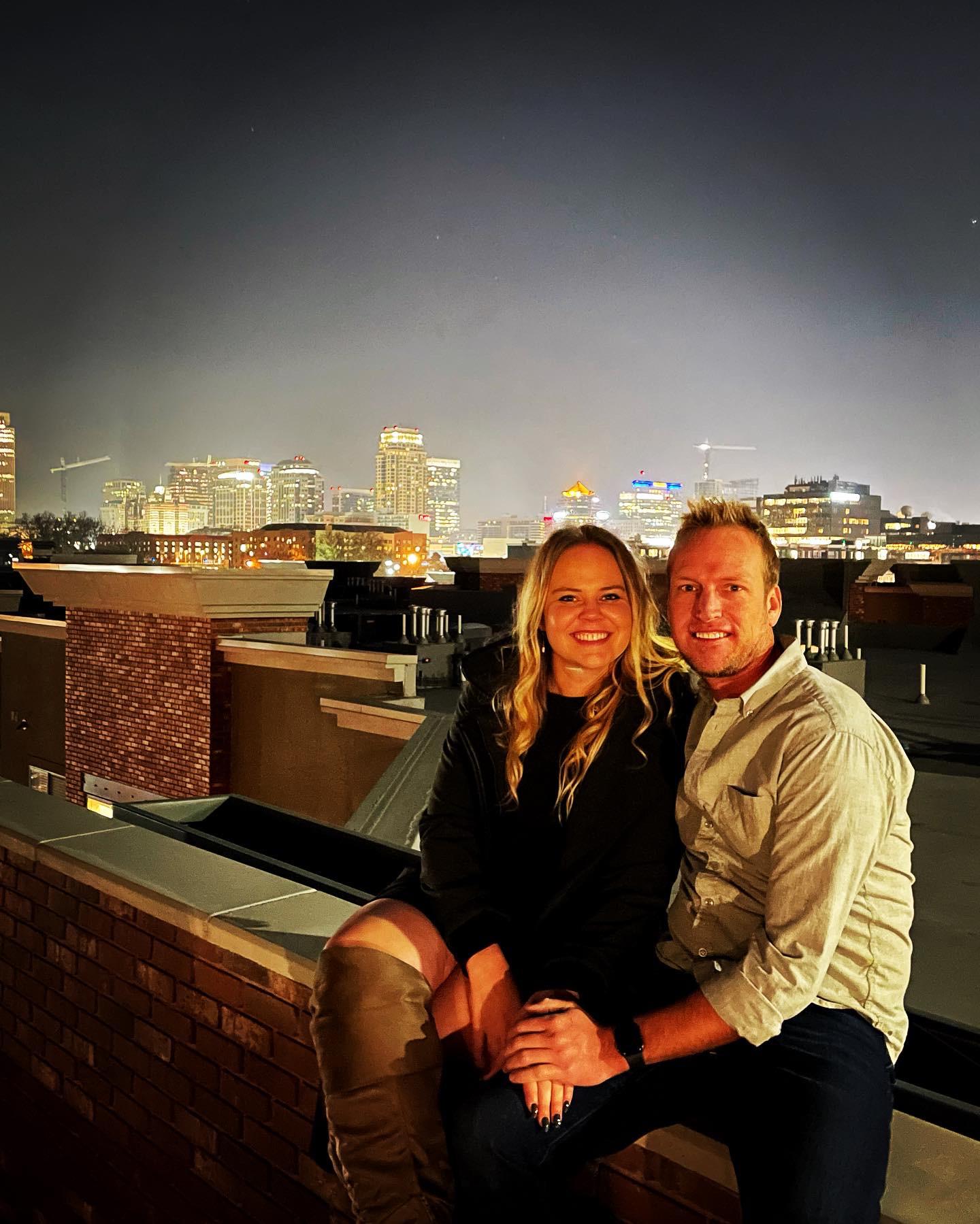 Ready for Hamilton, then it got cancelled, so on to Alyssa's Rooftop for a picture!
