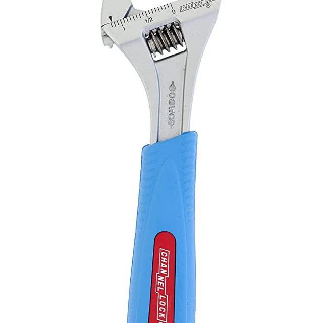 Channellock 808WCB 8-Inch Chrome Adjustable Wrench with Code Blue Grips