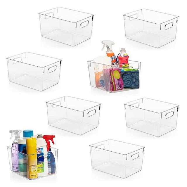 ClearSpace Plastic Storage Bins – Perfect Kitchen Organization or Pantry Storage – Fridge Organizer, Pantry Organization and Storage Bins, Cabinet Organizers (8 Pack)