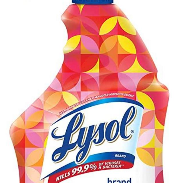 Lysol All-Purpose Cleaner, Sanitizing and Disinfecting Spray, To Clean and Deodorize, Mango & Hibiscus Scent, 32oz