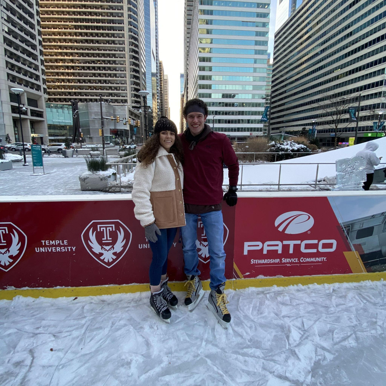Our first time going skating Together. City Hall 1/20/24