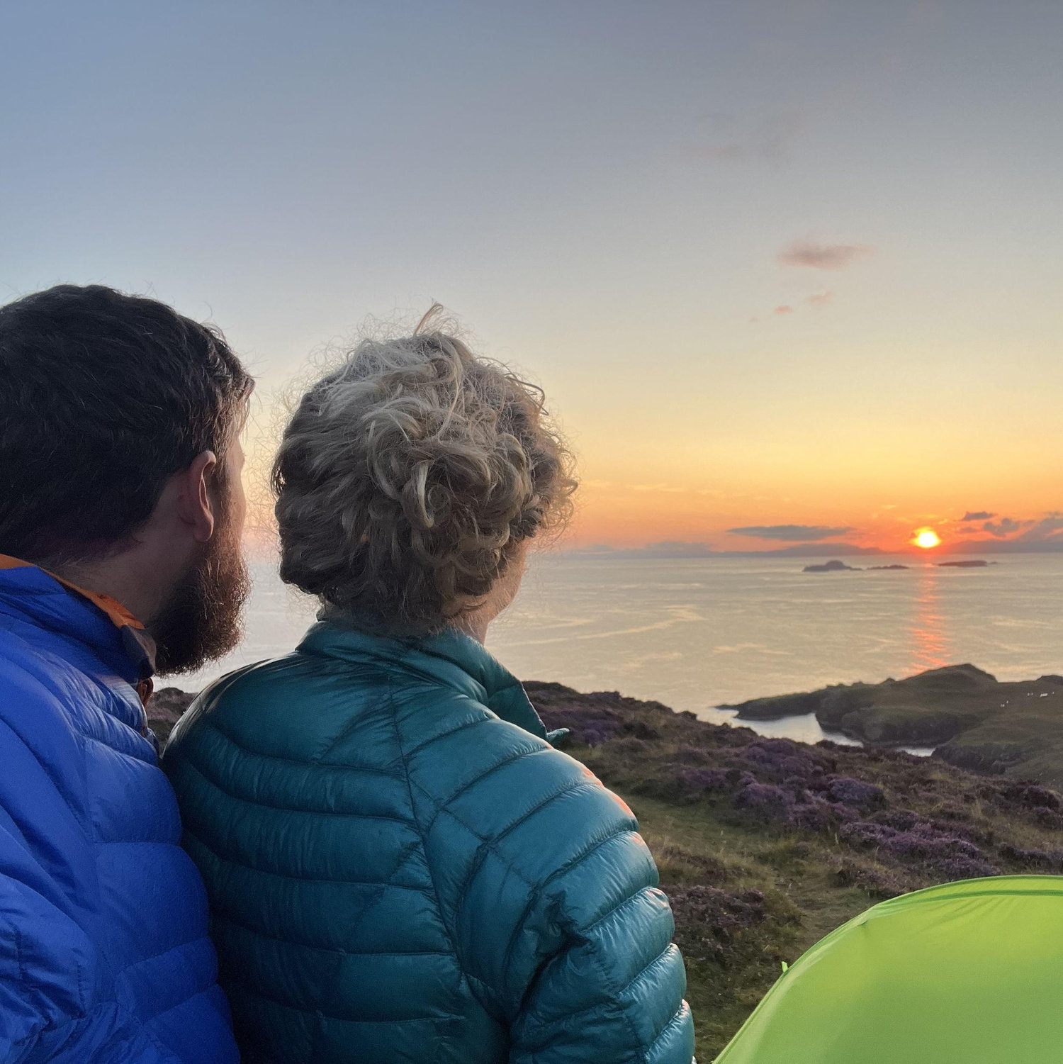 Sunset in Scotland, not a bad view from our tent.