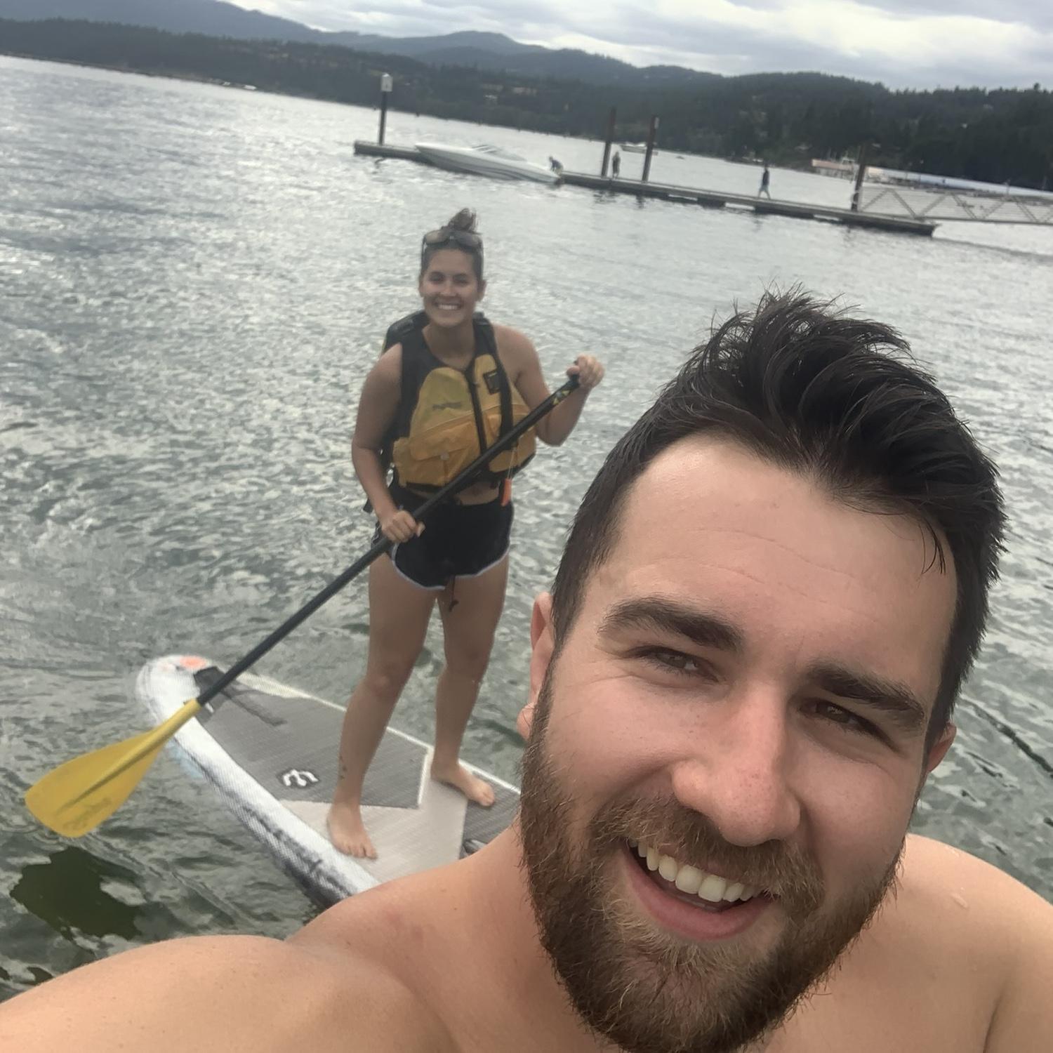 They paddle boarded in Coeur d'Alene (and Scott thought it was SO funny when Kelsey fell off)
