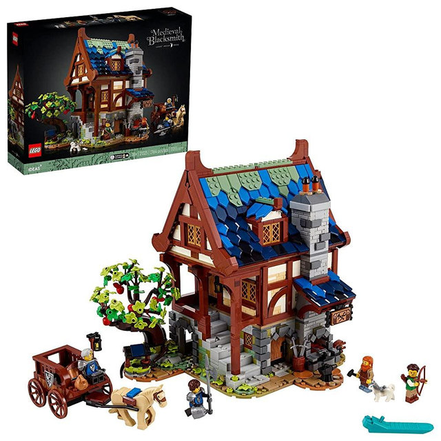 LEGO Ideas Medieval Blacksmith 21325 Building Kit; Impressive Build-and-Display Model for Adults, New 2021 (2,164 Pieces)