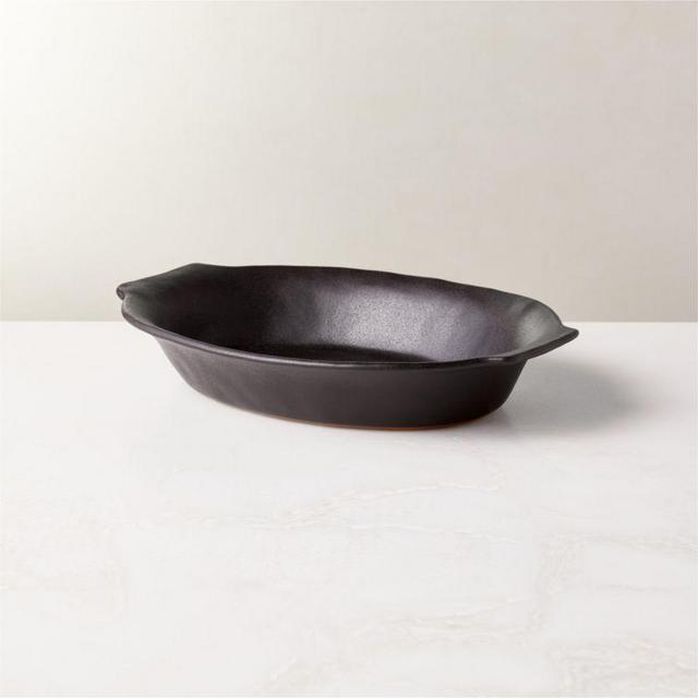Sculpt Small Terra Cotta Black Baking Dish