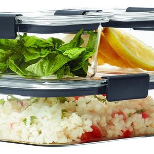 Rubbermaid Brilliance Food Storage Container, 6-Piece Set, 100% Leak-Proof, Plastic, Clear