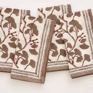 GINKGO TAUPE NAPKIN | SET OF 4