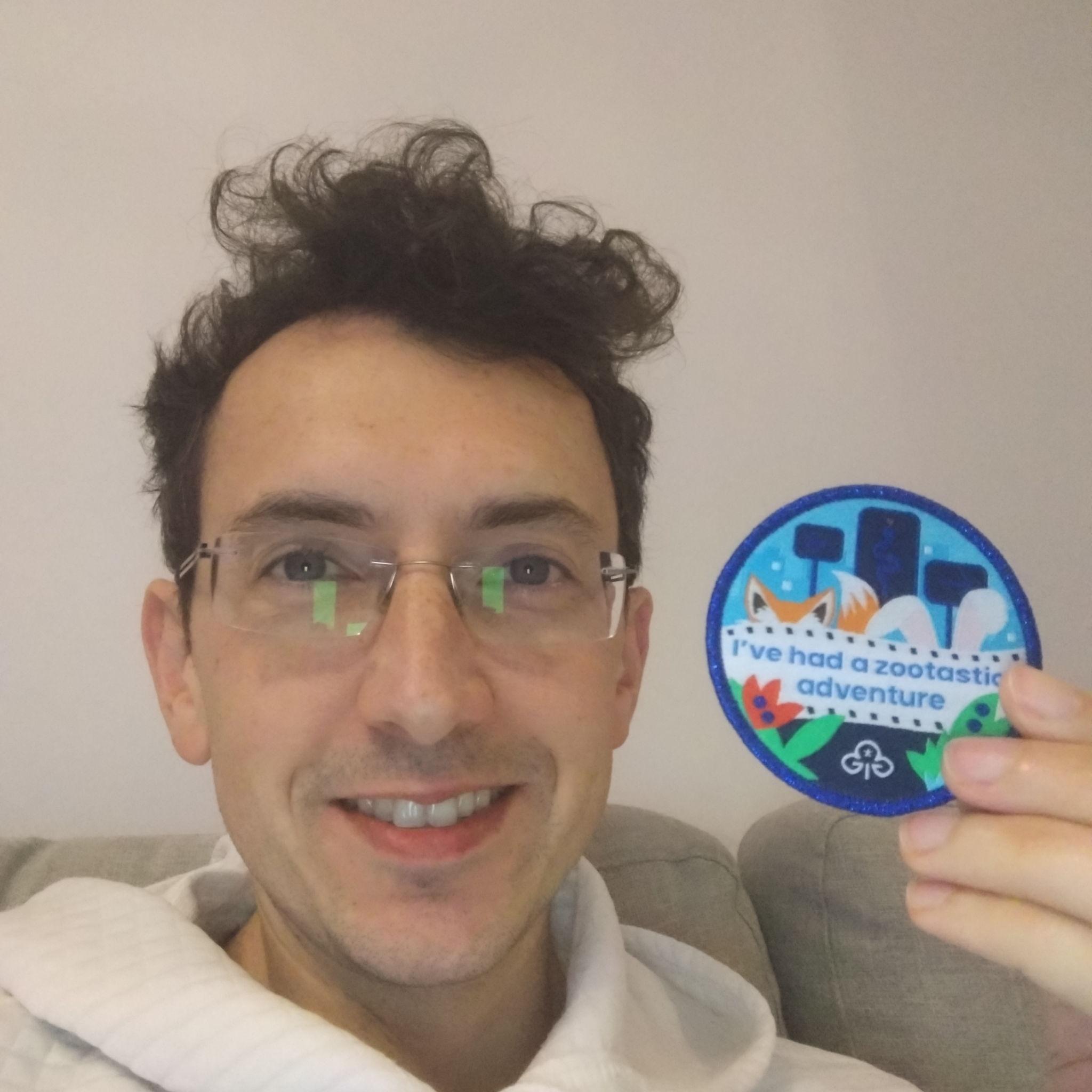 David earned his first Brownies badge for going to the cinema!