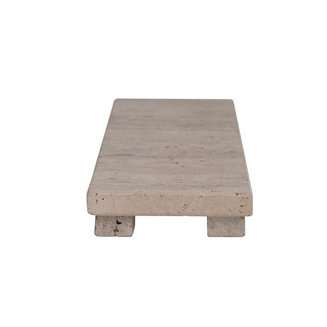 Creative Co-Op Scandinavian Travertine Footed Charcuterie Board, Beige