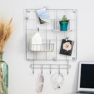 8-Piece Wire Wall Grid with Storage Accessories