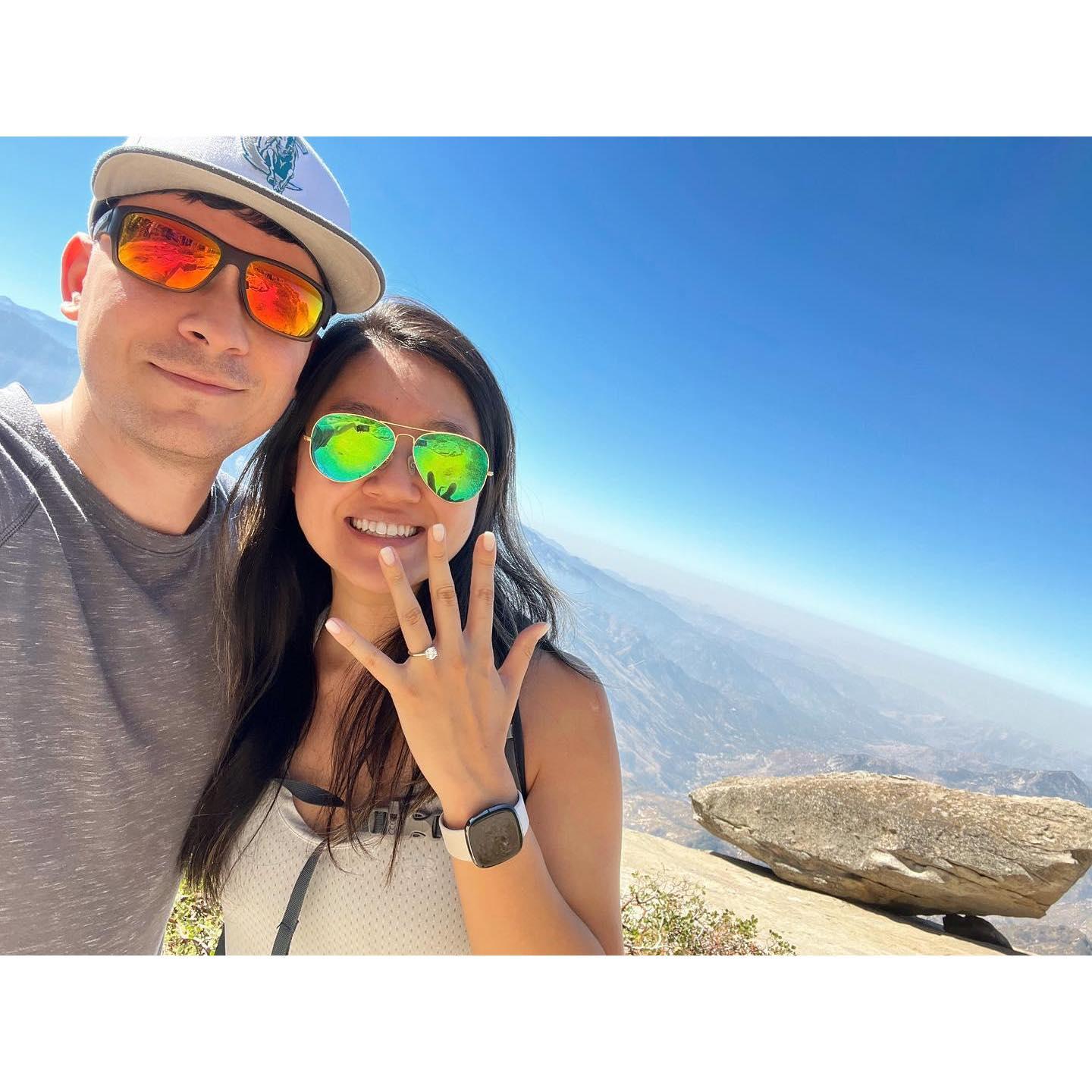 Got engaged by the Hanging rock in Sequoia National Park!