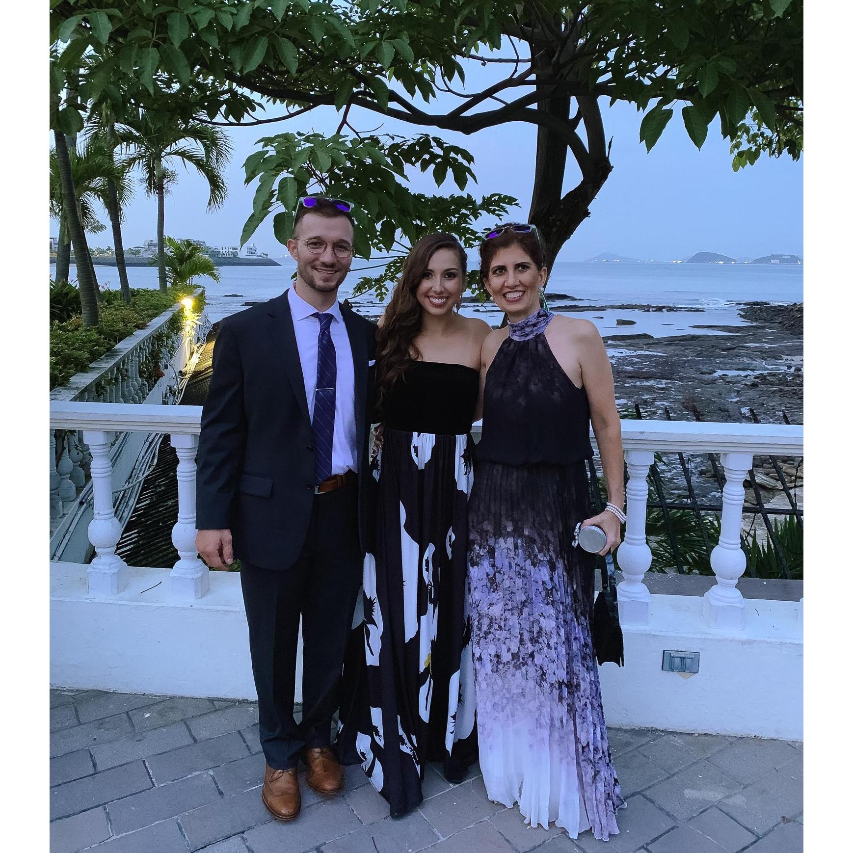 Brandon, Isabela & Anjie celebrating the wedding of Isabela's cousin Alvaro (Panama, June 2019)