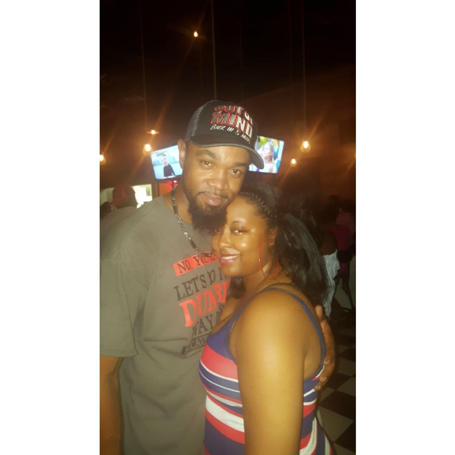 July 2017. It was our birthday weekend. We've spent a few birthdays together in the past but this is the first picture we took together. He told me via Facebook Messenger I was going to be his wife a few days before this and I laughed and hit him with a "yea ok"!! Look at us now...