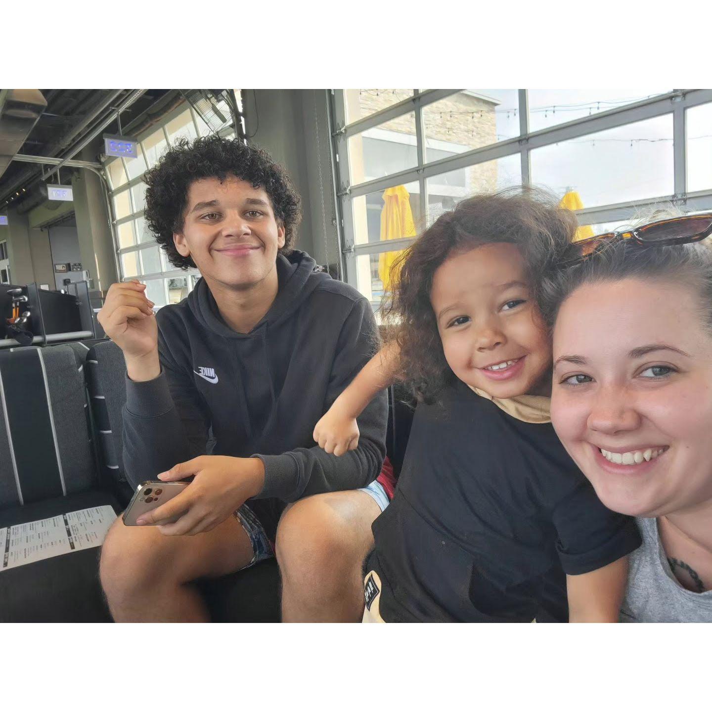 Celebrating Jaeden's bday at Top Golf