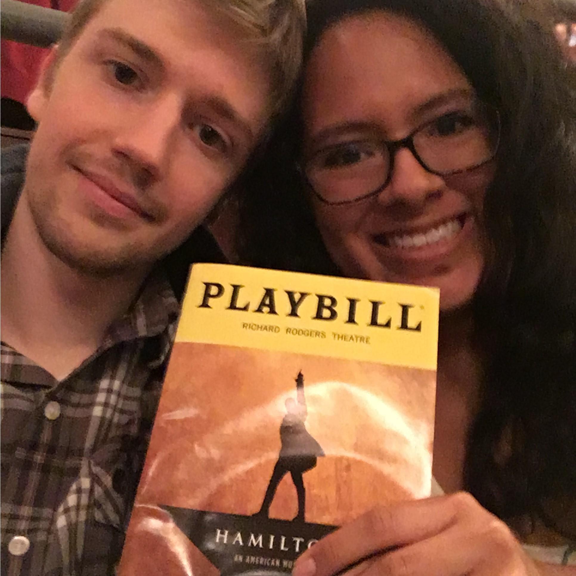 First trip together to NYC to watch Hamilton!