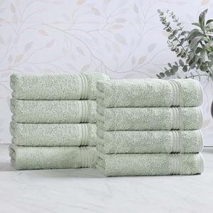 Superior Cotton 8-Piece Hand Towel Set - Sage