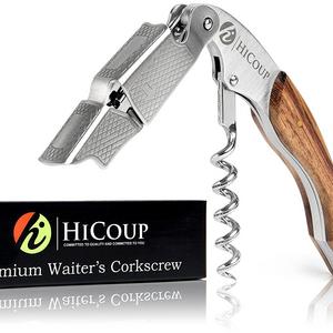 HiCoup Kitchenware - Waiters Corkscrew by HiCoup – Professional Grade Natural Rosewood All-in-one Corkscrew, Bottle Opener and Foil Cutter, the Favoured Choice of Sommeliers, Waiters and Bartenders Around the World