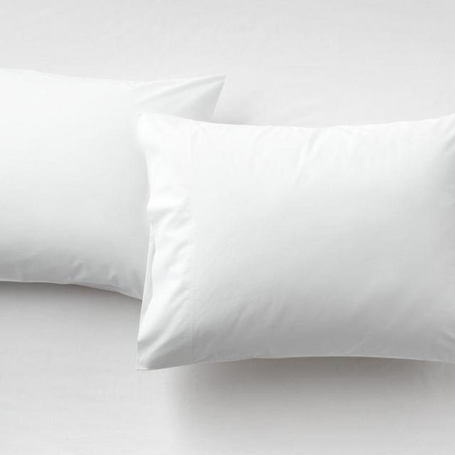 Organic Cotton Percale 400 Thread Count White Standard Pillowcases Set of 2