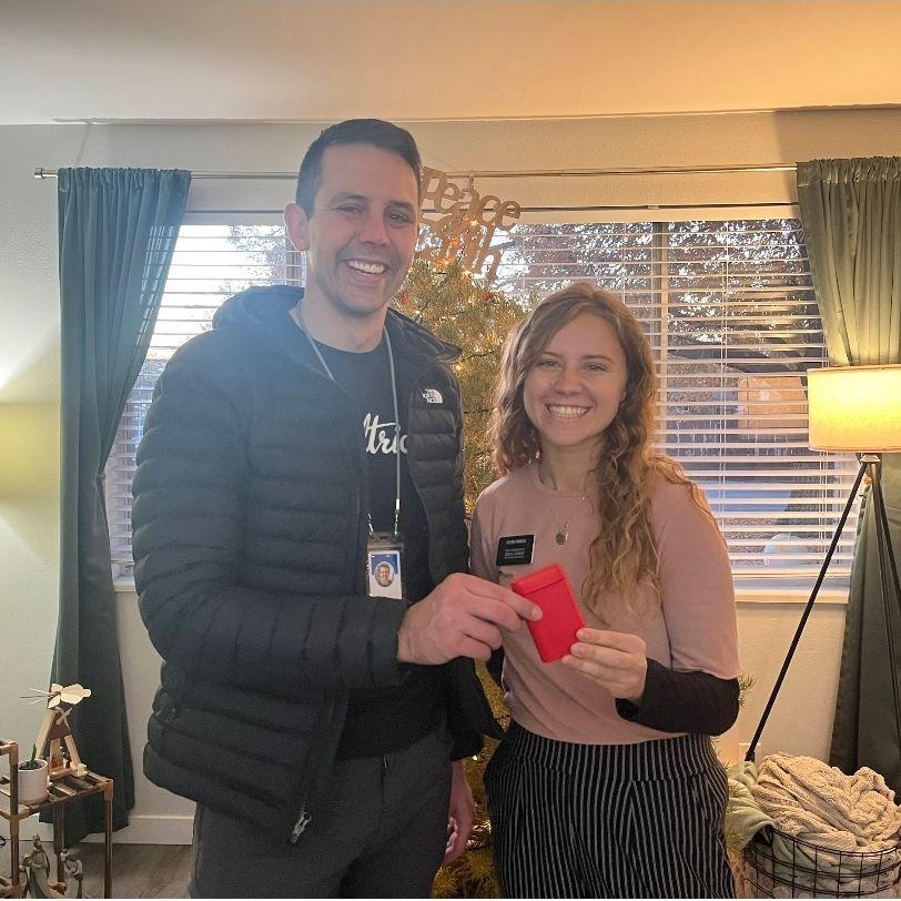 Ashton knew Chicago would be cold so he gave her a hand warmer so he could warm her hands while she was away!