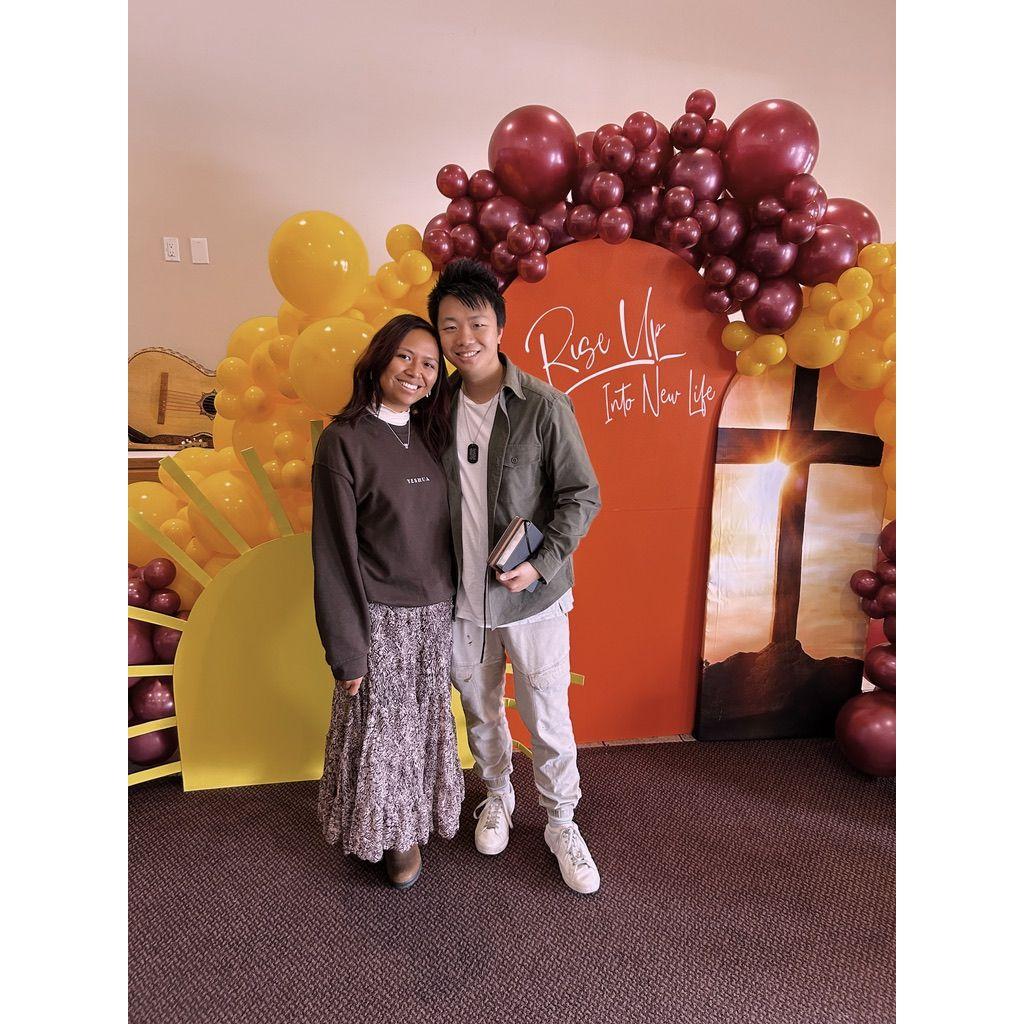 Yishen and Jianna attending Easter Service at Calvary Life, March 2024.