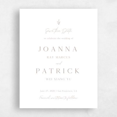 White Wedding Save the Date - Sivas Portrait