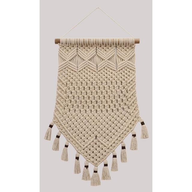 15" x 24" Hand Made Cotton Macrame Wall Art Cream - Opalhouse™