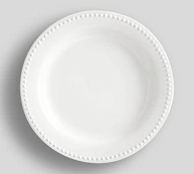 Emma Beaded Stoneware Dinner Plates in True White - Set of 4