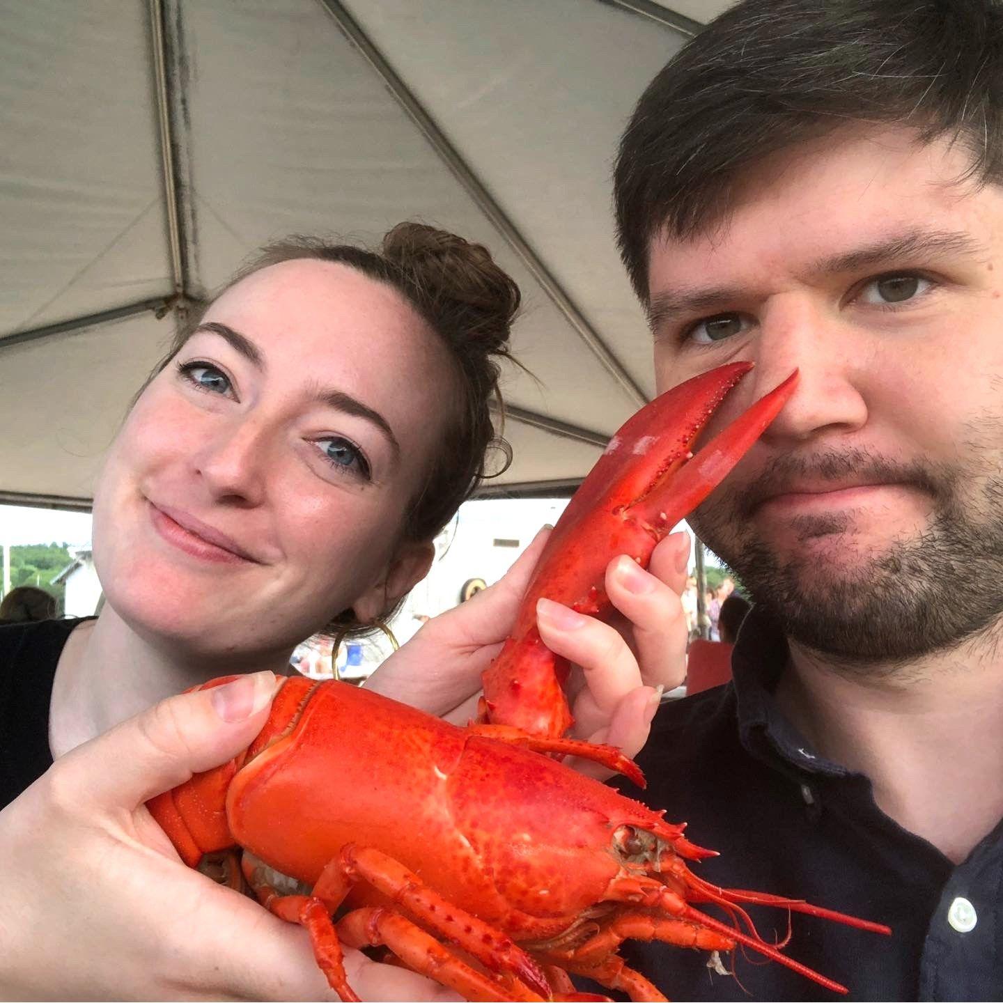 Enjoying a nice lobster