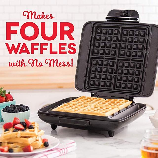 DASH No Mess Belgian Waffle Maker: Silver