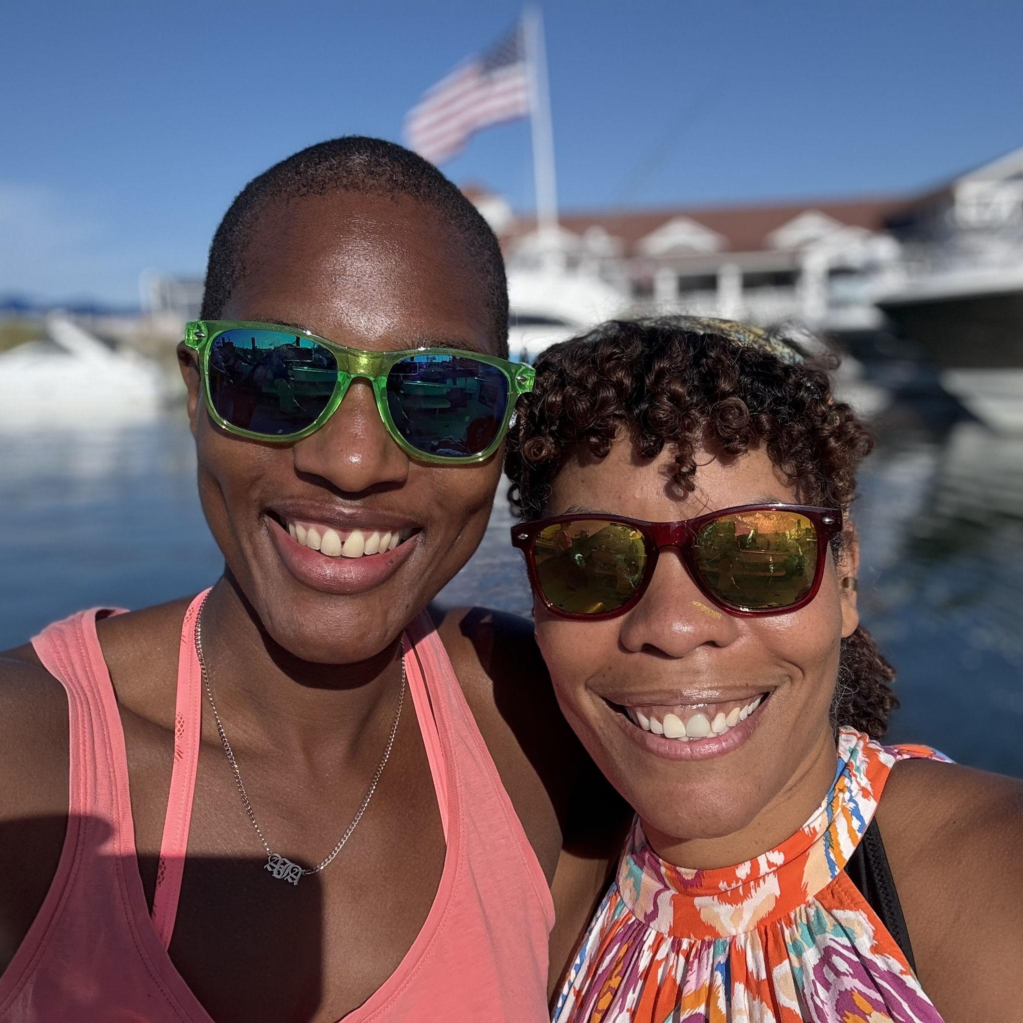 Back on the boat after parasailing, Block Island, RI.