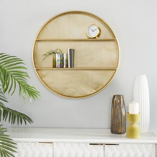 Golden Modern Circular Wall Shelf