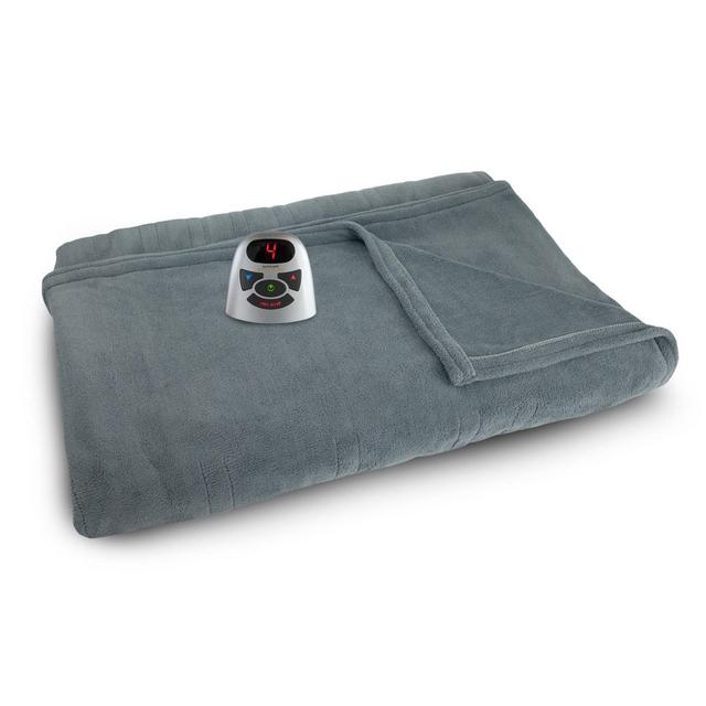 Full Microplush Electric Bed Blanket Gray - Biddeford Blankets