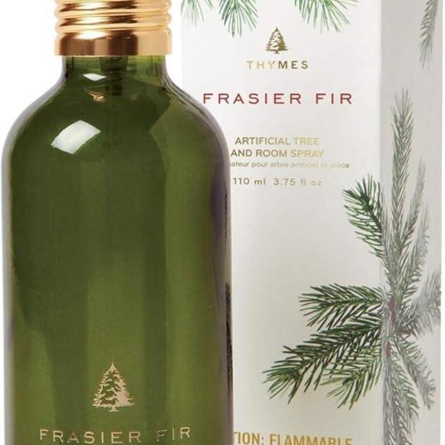 Thymes Frasier Fir Tree and Room Spray - Room Spray with Christmas Tree Scent - Air Fresheners for Home with Frasier Fir Fragrance and Siberian Fir Needles, Flameless Pine Scent - 3.75 Oz