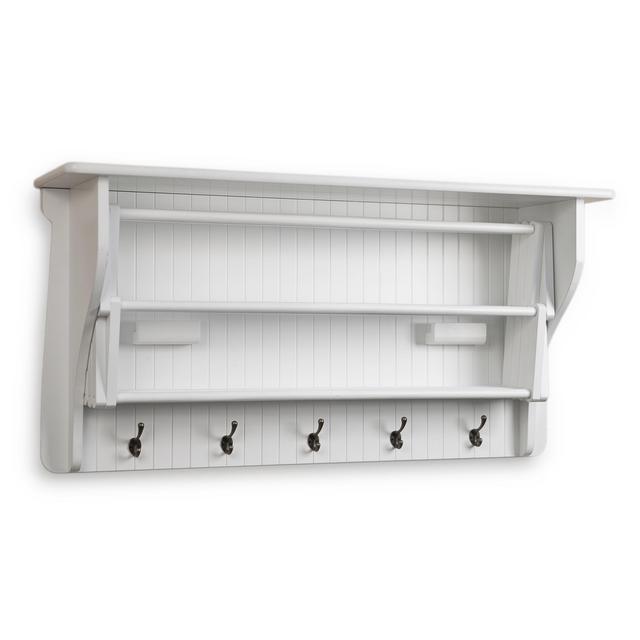 Danya B Accordion Metal and Wooden Drying Rack, White