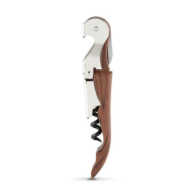 True TrueTap Double Hinged Waiter’s Corkscrew, Riveted Wood Wine Bottle Opener with Foil Cutter, Wine Key