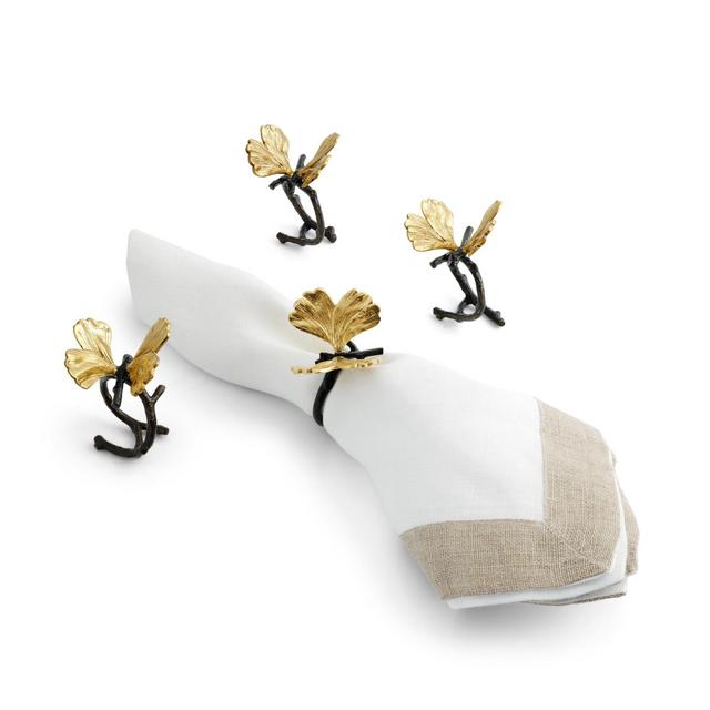 Butterfly Ginkgo Napkin Ring Set of 4
