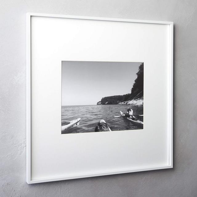 CB2 Gallery White Picture Frame with White Mat 11"x14"