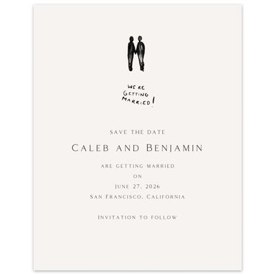 Beige Modern Wedding Digital Save the Date - Dunluce Suits