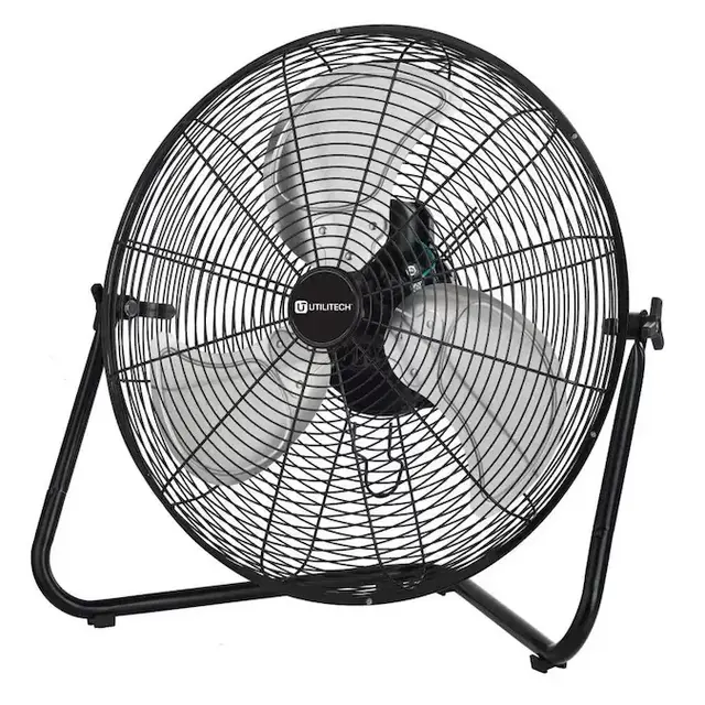 Utilitech 20-in 3-Speed Indoor Black/Powder Painting Personal Fan