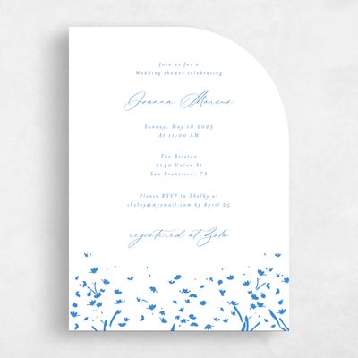 Blue Half arch Wedding Wedding Shower Invitation - Regal