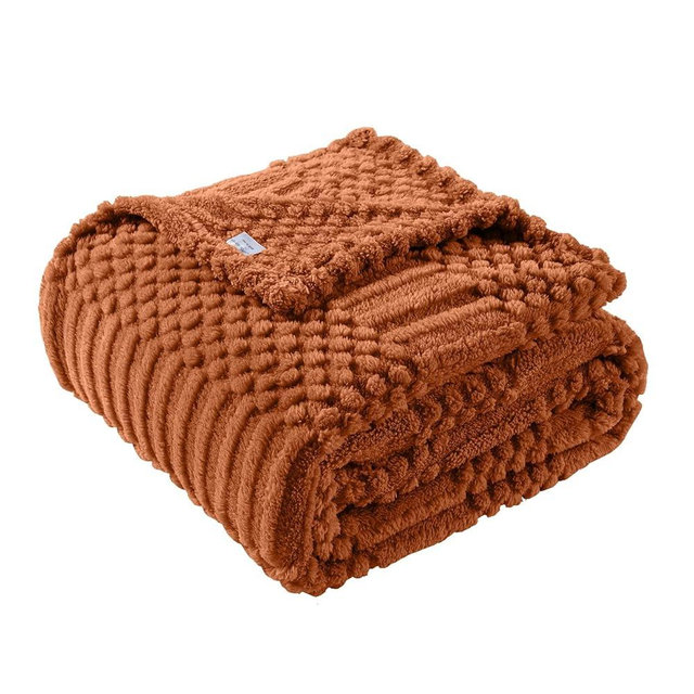 90x104 Inch Rust King Bed Blanket - Soft & Fluffy Fleece, Cute & Aesthetic, Perfect for Sofa, Couch, Bed, Living Room & Bedroom, All-Season Use, Plush & Cozy Decorative Blanket