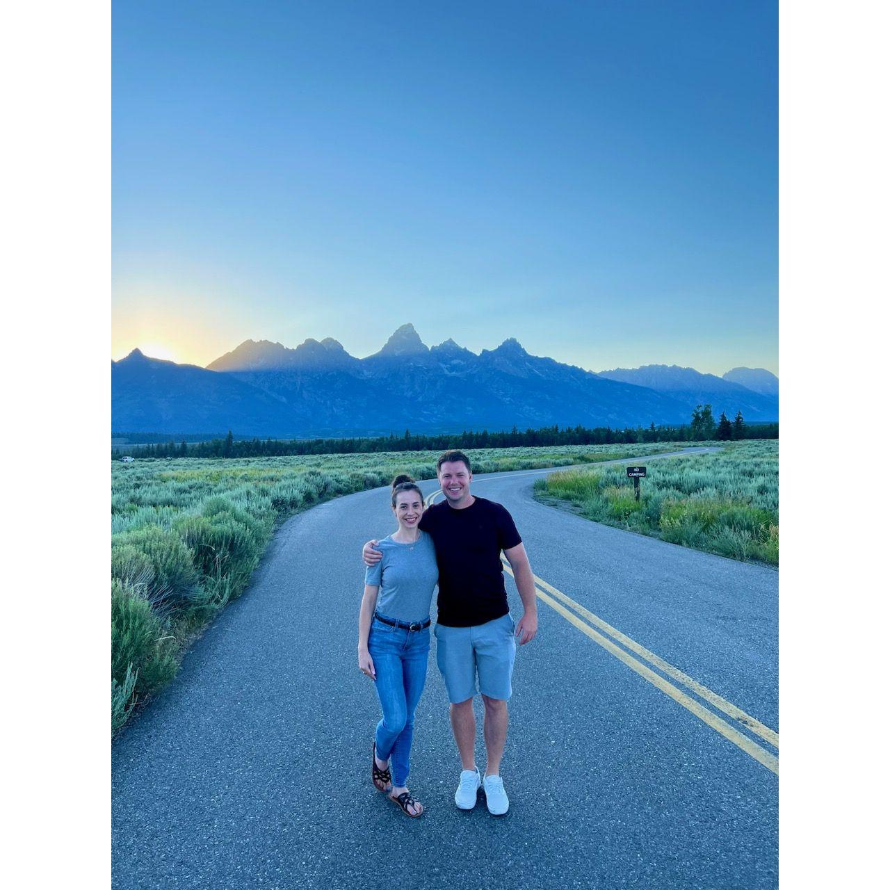 Autumn and Ben in the Grand Tetons in July 2022