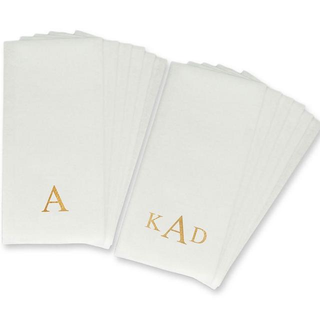Linen Like Towels 50 Pack, One Size, Gold Foil