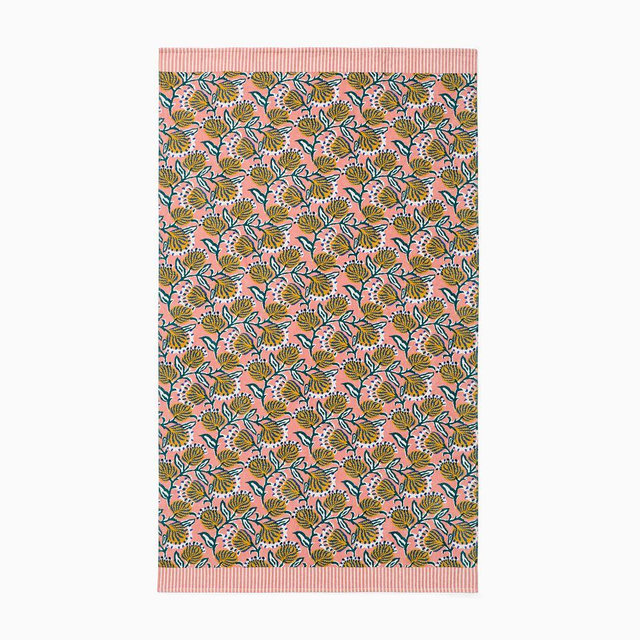 Floral Vine Beach Towel, 40x70, Coral Almond