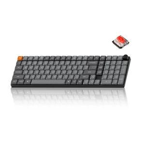 Keychron K17 Max QMK/Launcher Ultra-Slim Wireless/Type-C Wired Mechanical Keyboard with RGB Backlit Hot-Swappable, Low-Profile Gateron Mechanical Red Switch Compatible with Mac Windows Linux