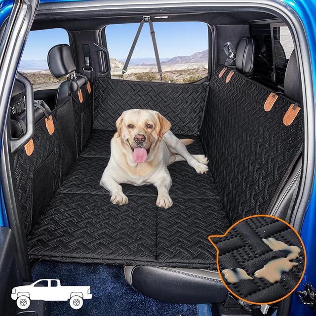 MAXFUT Dog Back Seat Extender for Truck,Truck Dog Seat Cover Back Seat,Dog Hammock for Truck,Hard Bottom Seat Extender for Dogs,Pet Seat Covers for Dogs,Dog Seat Cover for F150/RAM1500/Silverado